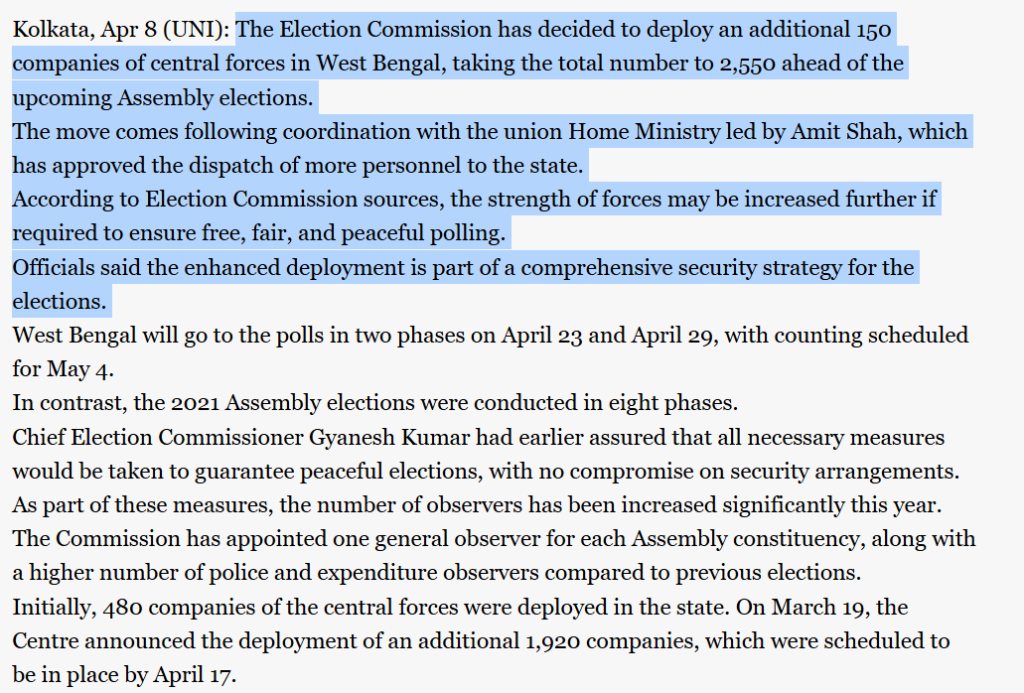 West Bengal Election 2026 Misinformation
